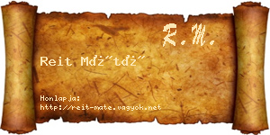 Reit Máté névjegykártya